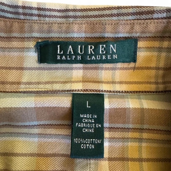 100% Cotton Ralph Lauren Multicolor Plaid Button Up Shirt - Picture 4 of 5